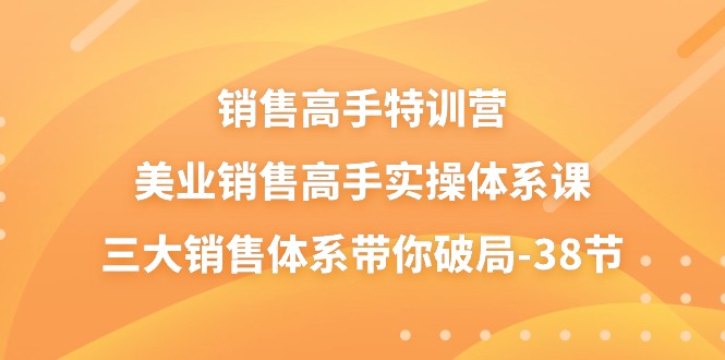 销售-高手特训营，美业-销售高手实操体系课，三大销售体系带你破局-38节-徐小晨博客
