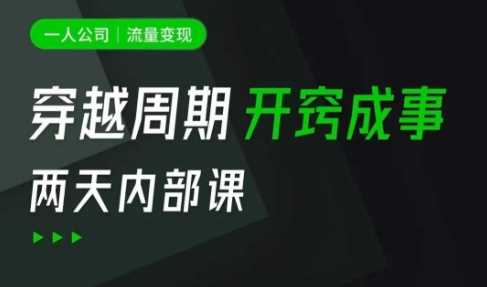 一人公司：流量变现课，一人公司的方法模型拆解， 拆解富人思维，流量思维，小老板思维等-徐小晨博客