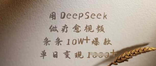 用DeepSeek做疗愈视频，条条10W+爆款，单日变现多张-徐小晨博客