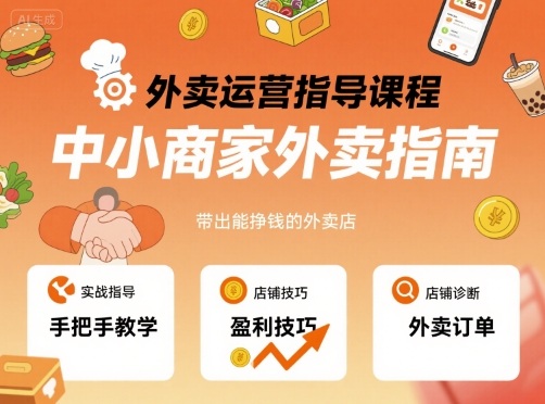 外卖运营指导课程，中小商家外卖指南，手把手带出能挣钱的外卖店-徐小晨博客