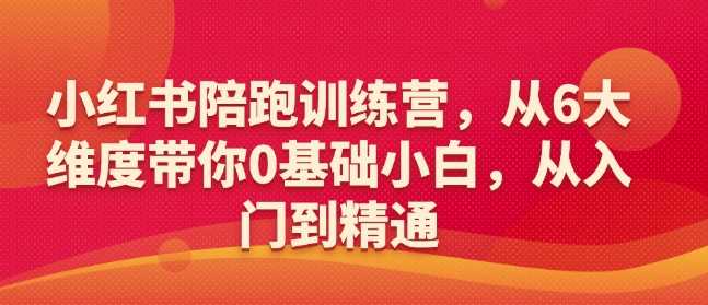 小红书陪跑训练营，从6大维度带你0基础小白，从入门到精通-徐小晨博客