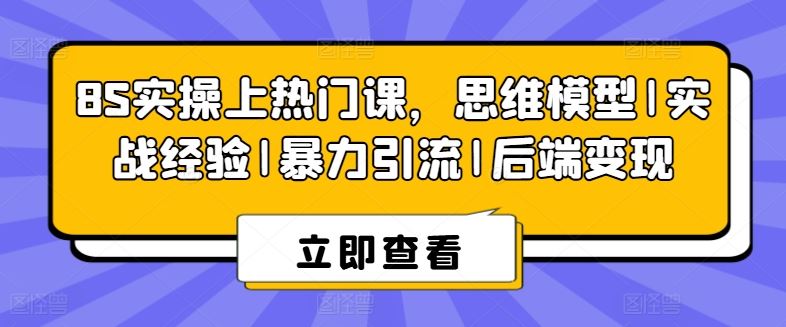 8S实操上热门课，思维模型|实战经验|暴力引流|后端变现-徐小晨博客