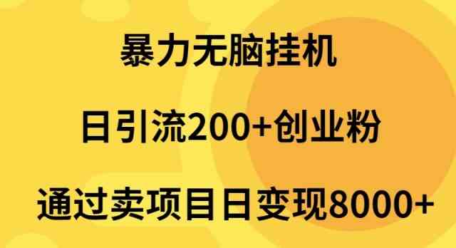 暴力无脑挂机日引流200+创业粉通过卖项目日变现2000+-徐小晨博客