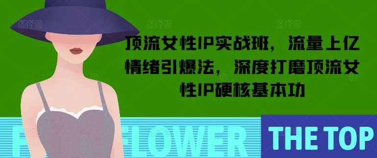顶流女性IP实战班，流量上亿情绪引爆法，深度打磨顶流女性IP硬核基本功-徐小晨博客