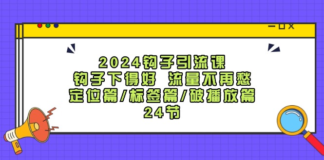2024钩子引流课：钩子下得好流量不再愁，定位篇/标签篇/破播放篇/24节-徐小晨博客