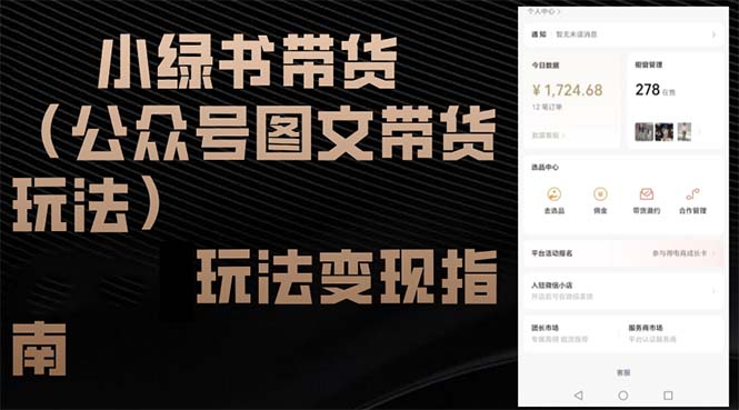 小绿书带货（公众号图文带货玩法）玩法变现指南-徐小晨博客