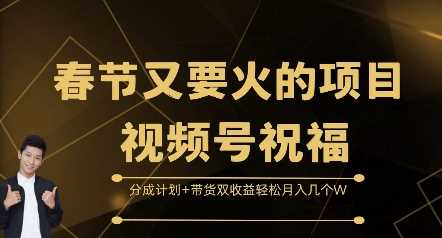 春节又要火的项目视频号祝福，分成计划+带货双收益，轻松月入几个W【揭秘】-徐小晨博客