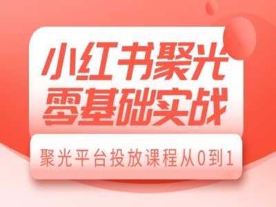 小红书聚光零基础实战，聚光平台投放课程从0到1-徐小晨博客