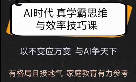 Ai时代真学霸思维与学习方法课，有格局且接地气，家庭教育有力参考-徐小晨博客