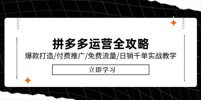 拼多多运营全攻略，爆款打造/付费推广/免费流量/日销千单实战教学/6月更新-徐小晨博客