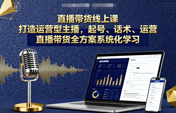 直播带货线上课，打造运营型主播，起号、话术、运营，直播带货全方案系统化学习-徐小晨博客