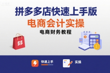 拼多多店快速上手版电商会计实操-电商财务教程-徐小晨博客