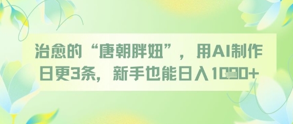 治愈的“唐朝胖妞”，用AI制作日更3条，新手也能日入多张-徐小晨博客
