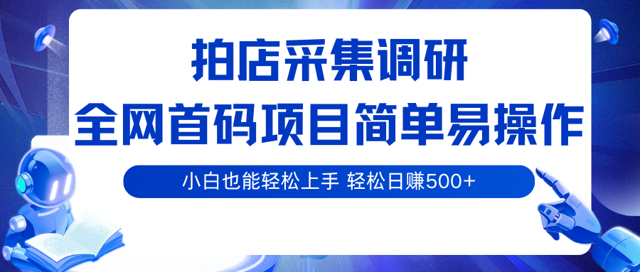 拍店采集调研，全网首码项目，简单易操作， 小白也能轻松上手，轻松日赚500+-徐小晨博客