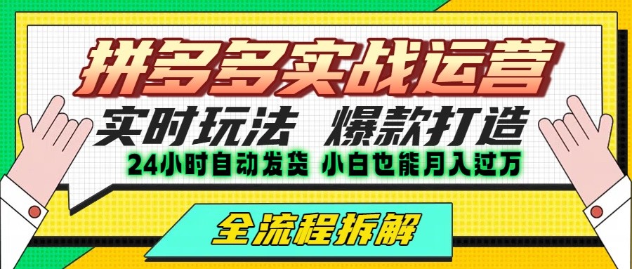 拼多多最新实战运营高投产：长久稳定项目，单店利润一天三位数-徐小晨博客
