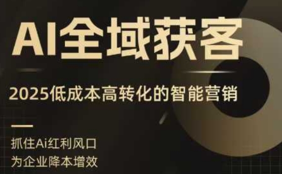AI全域获客实训营，2025低成本高转化的智能营销，精准找客，高效营销-徐小晨博客