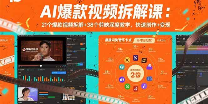 AI爆款视频拆解课：21个爆款视频拆解+38个剪映深度教学，快速创作+变现-徐小晨博客
