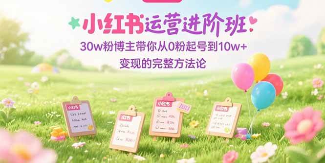 小红书运营进阶班：30w粉博主带你从0粉起号到10w+变现的完整方法论-徐小晨博客