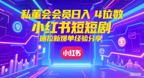 私董会会员日入4位数小红书红果短剧拉新爆单经验分享-徐小晨博客