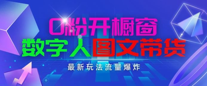 抖音最新项目，0粉开橱窗，数字人图文带货，流量爆炸，简单操作，日入1K+【揭秘】-徐小晨博客