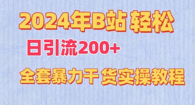 2024年B站轻松日引流200+的全套暴力干货实操教程【揭秘】-徐小晨博客