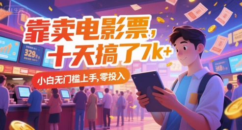 靠卖电影票，十天搞了7k+，小白无门槛上手，零投入【揭秘】-徐小晨博客