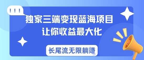 独家三端变现蓝海项目，让你收益最大化，长尾流无限躺挣-徐小晨博客