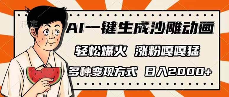 AI一键生成沙雕动画，单视频破千万播放，多种变现方式，日入2000+-徐小晨博客
