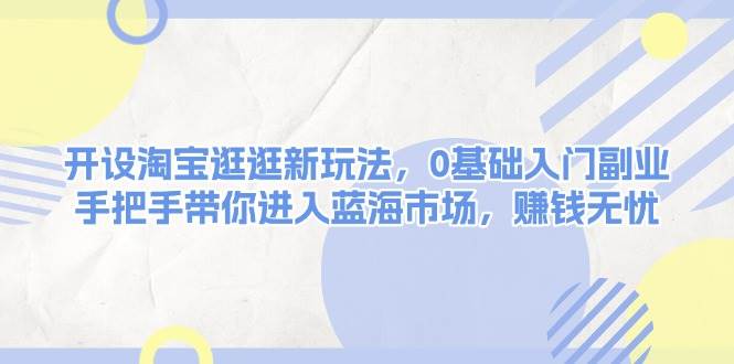 开设淘宝逛逛新玩法，0基础入门副业，手把手带你进入蓝海市场，赚钱无忧-徐小晨博客