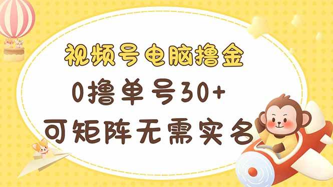 视频号电脑撸金 0撸单号30+ 可矩阵 无需实名多号多得-徐小晨博客