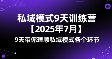 私域模式9天训练营【2025年7月】9天带你理顺私域模式各个环节-徐小晨博客