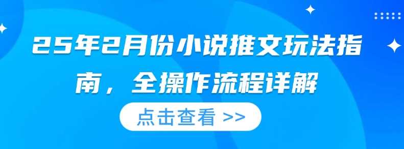 25年2月份小说推文玩法指南，全操作流程详解-徐小晨博客