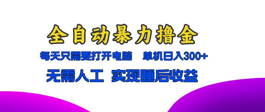 全自动暴力撸金，只需要打开电脑，单机日入300+无需人工，实现睡后收益-徐小晨博客