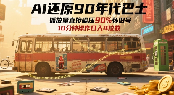 AI还原90年代巴士，一帧就让70后泪崩，播放量直接碾压90%怀旧号，每天操作十分钟，日入四位数-徐小晨博客