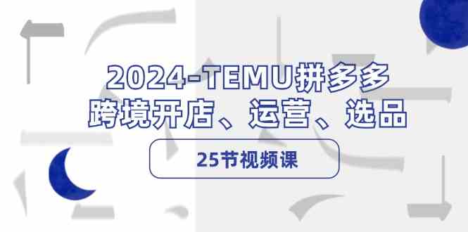 2024TEMU拼多多跨境开店、运营、选品（25节视频课）-徐小晨博客