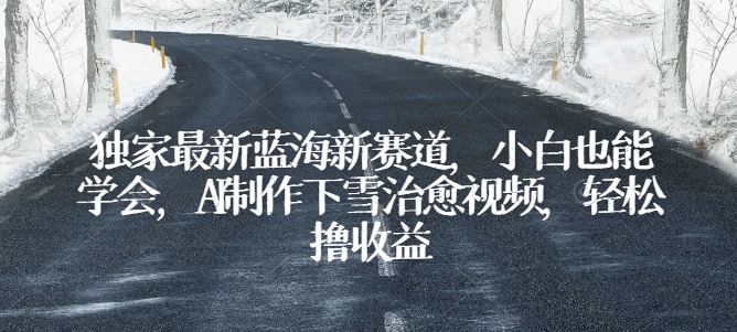 独家最新蓝海新赛道，小白也能学会，AI制作下雪治愈视频，轻松撸收益【揭秘】-徐小晨博客