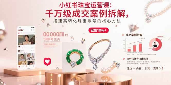 小红书珠宝运营课：千万级成交案例拆解，搭建高转化珠宝账号的核心方法-徐小晨博客