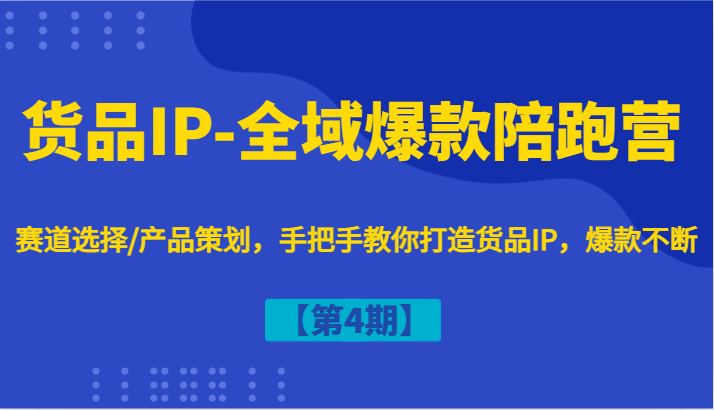 货品IP-全域爆款陪跑营【第4期】赛道选择/产品策划，手把手教你打造货品IP，爆款不断-徐小晨博客