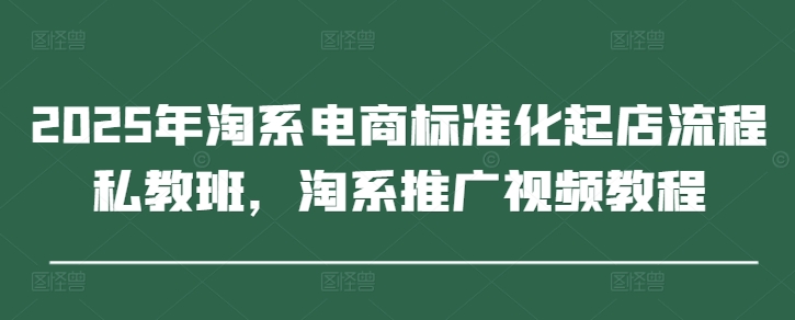 2025年淘系电商标准化起店流程私教班，淘系推广视频教程-徐小晨博客