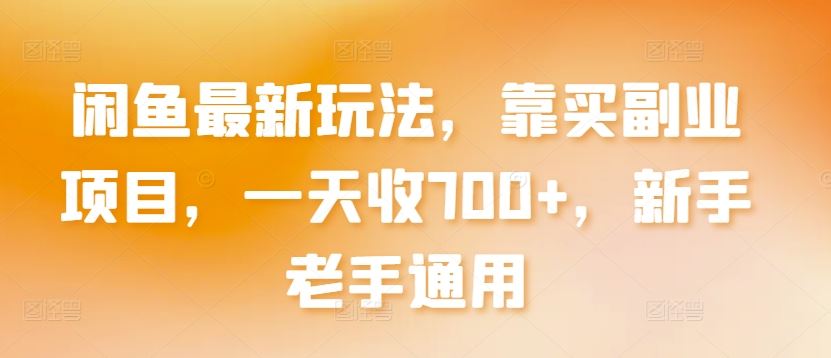 闲鱼最新玩法，靠买副业项目，一天收700+，新手老手通用【揭秘】-徐小晨博客