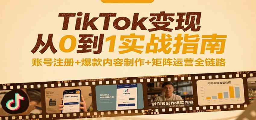 TikTok变现从0到1实战指南：账号注册+爆款内容制作+矩阵运营全链路-徐小晨博客