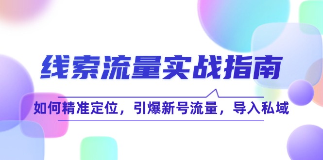 线 索 流 量-实战指南：如何精准定位，引爆新号流量，导入私域-徐小晨博客