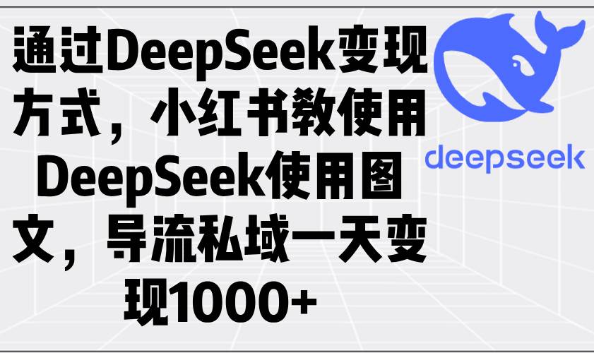 通过DeepSeek变现方式，小红书教使用DeepSeek图文，导流私域一天变现1000+-徐小晨博客