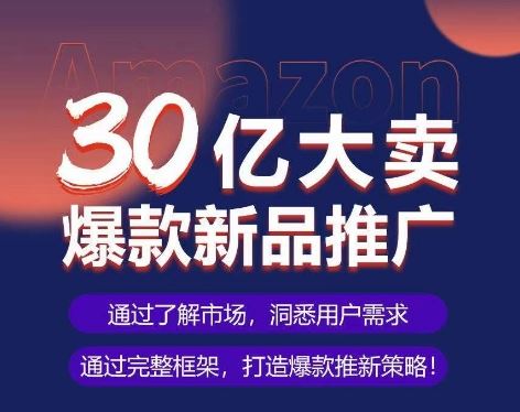 亚马逊·30亿大卖爆款新品推广，可复制、全程案例实操的爆款推新SOP-徐小晨博客