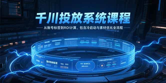 千川投放系统课程，从账号标签到ROI计算，包含冷启动与素材优化全流程-徐小晨博客