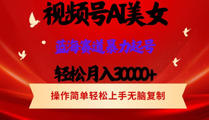 视频号AI美女跳舞，轻松月入30000+，蓝海赛道，流量池巨大，起号猛，当…-徐小晨博客