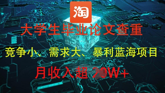 大学生毕业论文查重，暴利蓝海项目，月收入过1W+-徐小晨博客