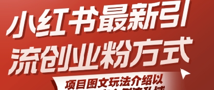 小红书最新引流创业粉方式，项目图文玩法介绍以及如何安全倒流私域-徐小晨博客