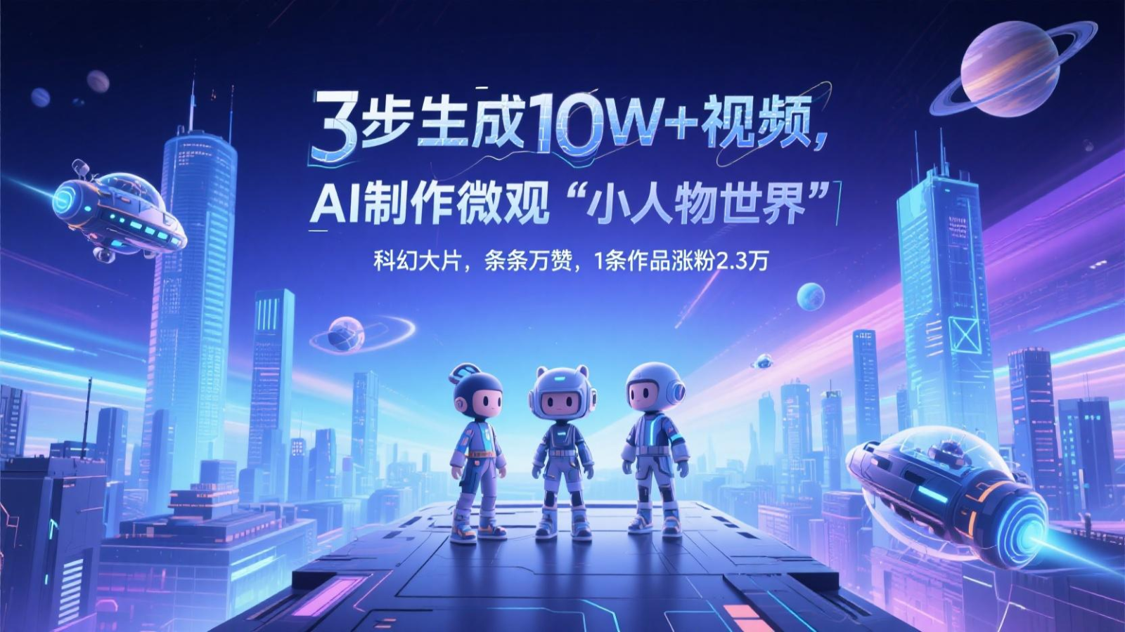 三步生成10W+视频，AI制作微观“小人物世界”科幻大片，条条万赞，1条作品涨粉2.3万-徐小晨博客