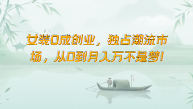 女装0成创业，独占潮流市场，从0到月入万不是梦！-徐小晨博客
